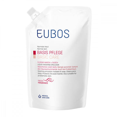 EUBOS BASIS PFLEGE FLÜSSIG WASCH + DUSCH NACHFÜLLBEUTEL - Frischer Duft- 400ml