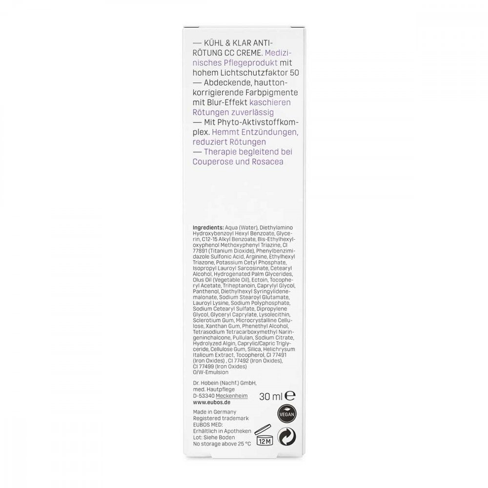 EUBOS KÜHL & KLAR ANTI-RÖTUNG CC CREME LSF 50 - 30ml