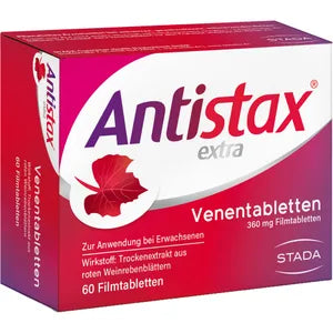 Antistax Extra Venentabletten - bei schweren & geschwollenen Beinen, nächtlichen Wadenkrämpfen, Venenschwäche